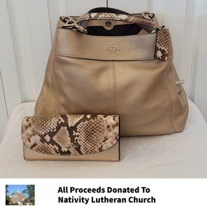 Coach Purse + Matching Wallet – Brand New (With Exotic Snake Print)